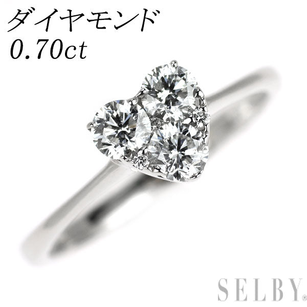 K18WG ダイヤモンド リング 0.70ct ハート