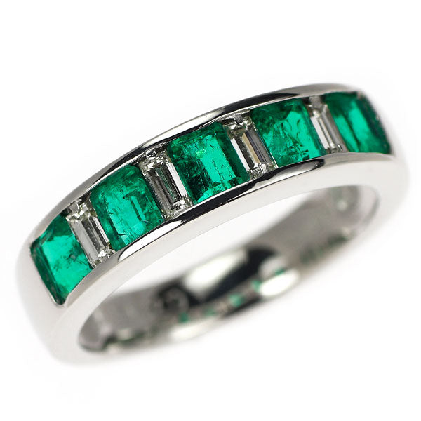 三越 K18WG エメラルド ダイヤモンド リング 0.79ct D0.17ct