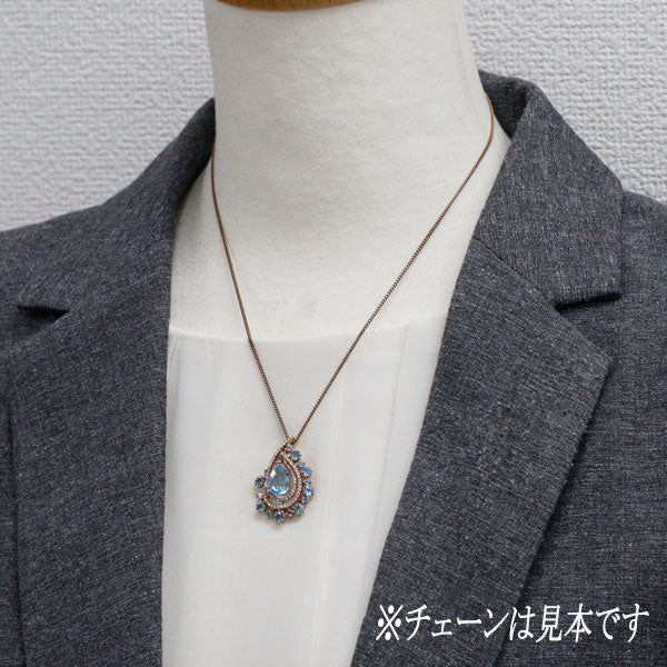 K18PG ブルートパーズ ダイヤモンド ペンダントトップ 5.92ct D0.32ct