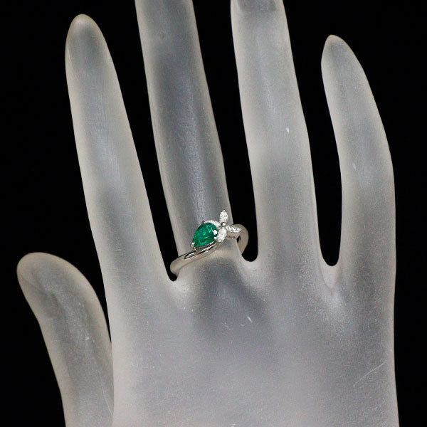 Pt900 最上質エメラルド ダイヤモンド リング 0.46ct D0.20ct
