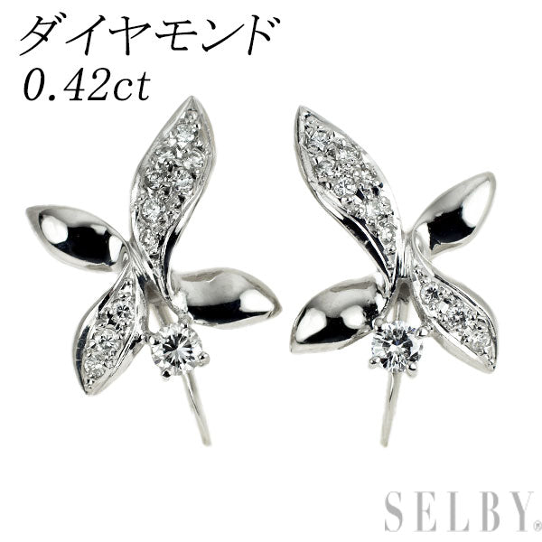 Pt900 ダイヤモンド イヤリング 0.42ct