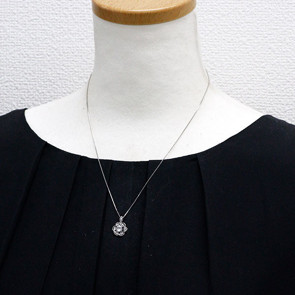 Pt900/ Pt850 ハイアライトオパール ダイヤモンド ペンダントネックレス 0.40ct D0.12ct