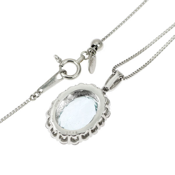 Pt950/ Pt850 アクアマリン ダイヤモンド ペンダントネックレス 3.03ct D0.59ct