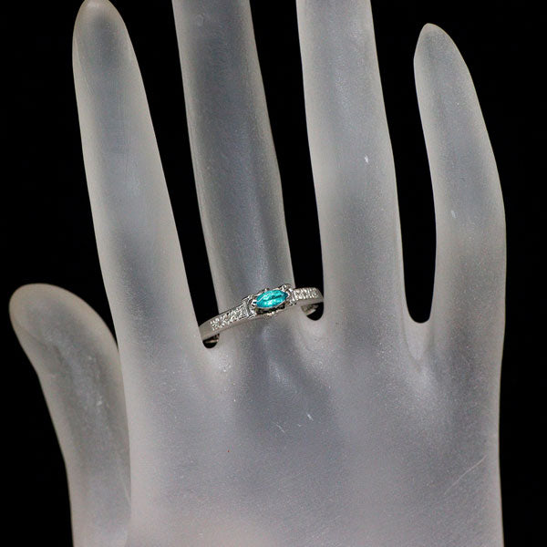 Pt900 ブラジル産 パライバトルマリン ダイヤモンド リング 0.17ct D0.22ct