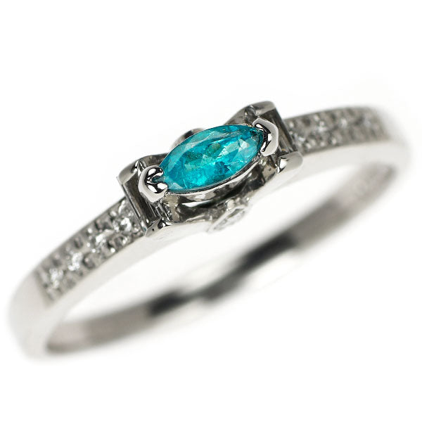 Pt900 ブラジル産 パライバトルマリン ダイヤモンド リング 0.17ct D0.22ct