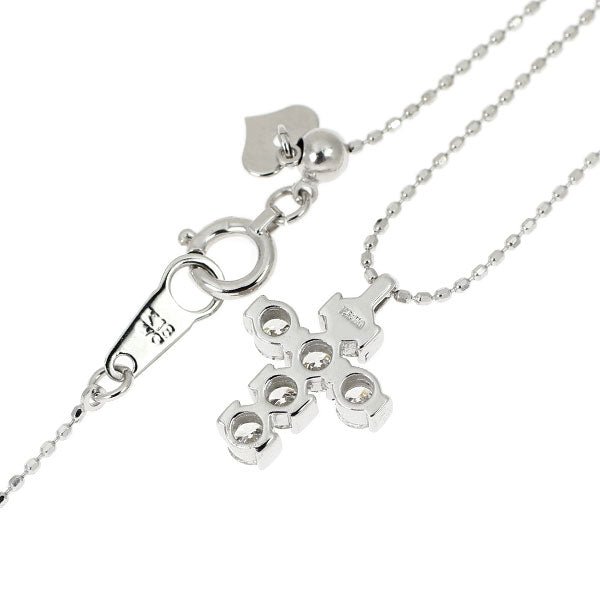 K18WG H&C ダイヤモンド ペンダントネックレス 0.45ct クロス