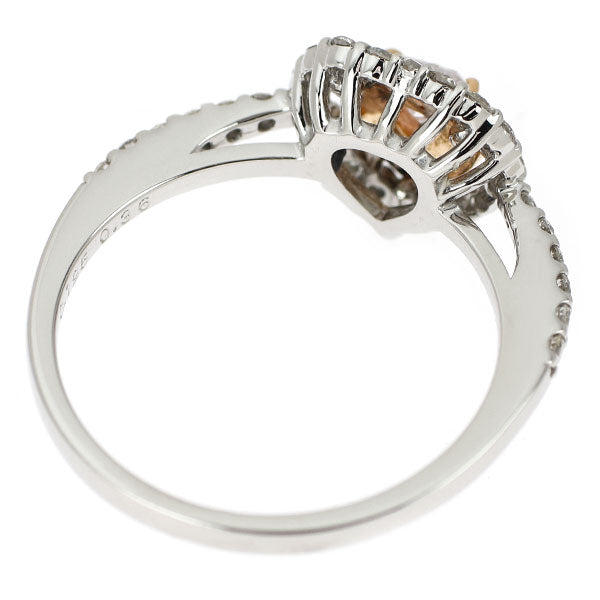 K18PG/ Pt950 天然ピンク ダイヤモンド リング 0.195ct LPP I1 D0.36ct