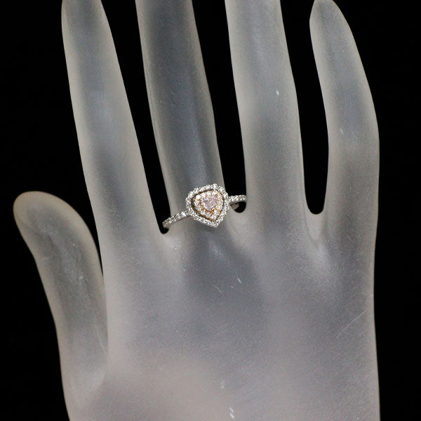 K18PG/ Pt950 天然ピンク ダイヤモンド リング 0.195ct LPP I1 D0.36ct