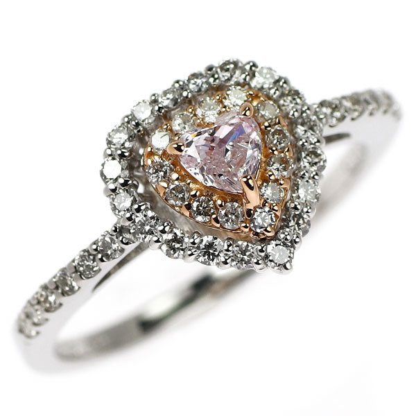 K18PG/ Pt950 天然ピンク ダイヤモンド リング 0.195ct LPP I1 D0.36ct
