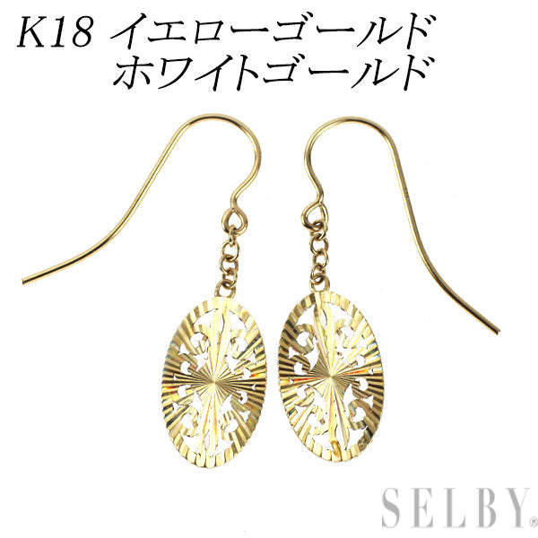 K18YG/WG デザイン ピアス