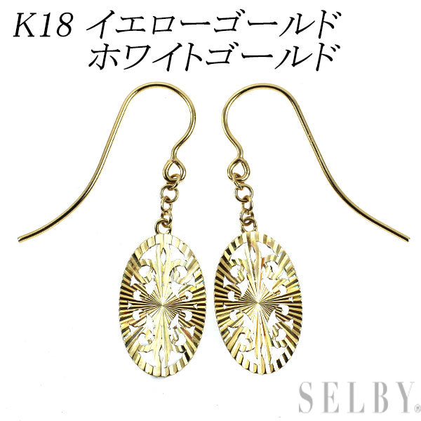 K18YG/WG デザイン ピアス