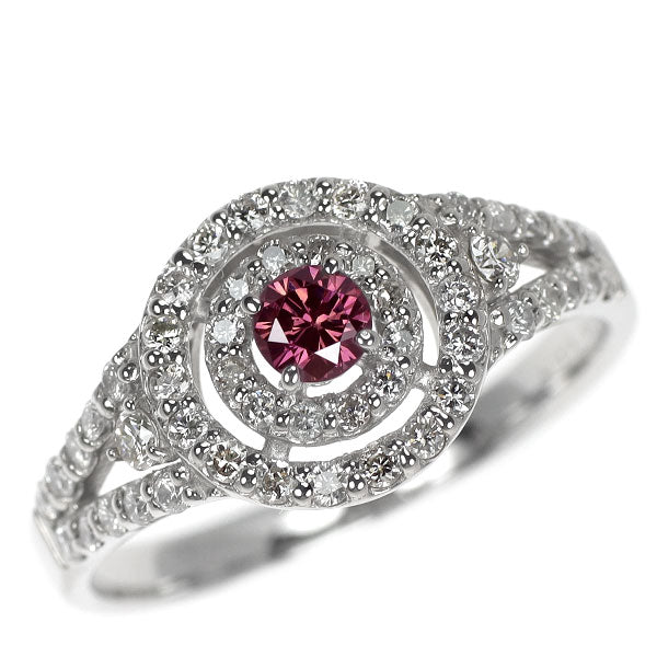 Pt900 トリートピンクダイヤモンド リング 0.154ct D0.45ct