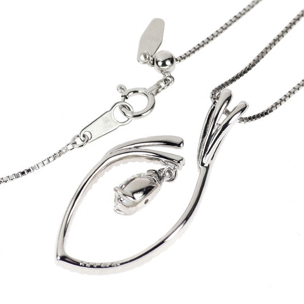 K18WG ペアシェイプ ダイヤモンド ペンダントネックレス 0.577ct D0.27ct