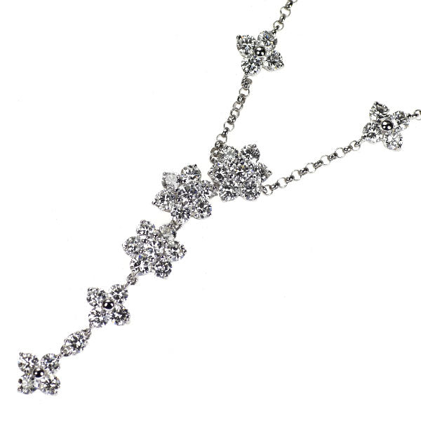 K18WG ダイヤモンド ペンダントネックレス 4.01ct フラワー