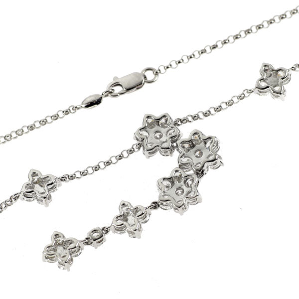 K18WG ダイヤモンド ペンダントネックレス 4.01ct フラワー