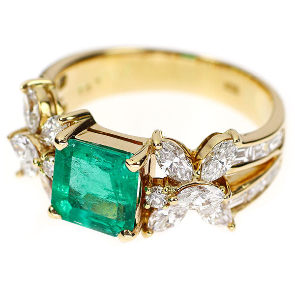 K18YG エメラルド ダイヤモンド リング 1.57ct D1.39ct
