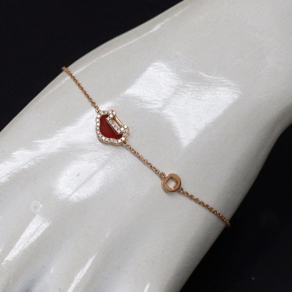 Qeelin/キーリン K18PG レッドアゲート ダイヤモンド ブレスレット D0.120ct Yu Yi
