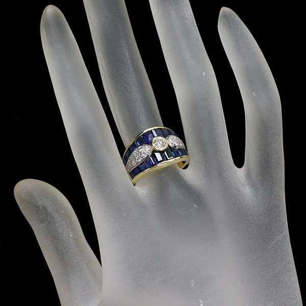 K18YG/WG ダイヤモンド サファイア リング 0.50ct S2.50ct