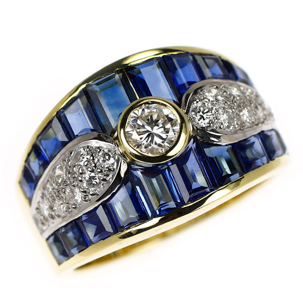 K18YG/WG ダイヤモンド サファイア リング 0.50ct S2.50ct