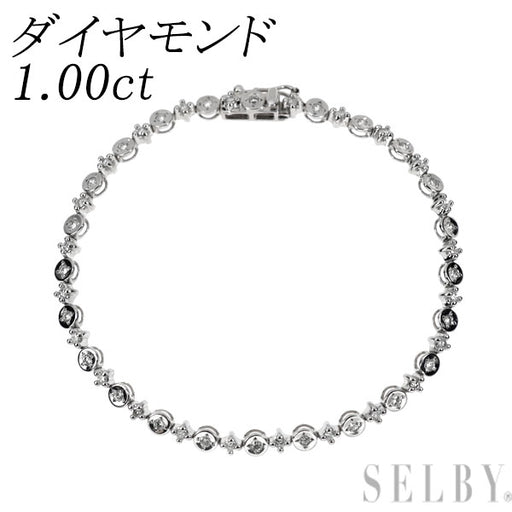 K18WG ダイヤモンド テニスレスレット 1.00ct — セルビーオンラインストア