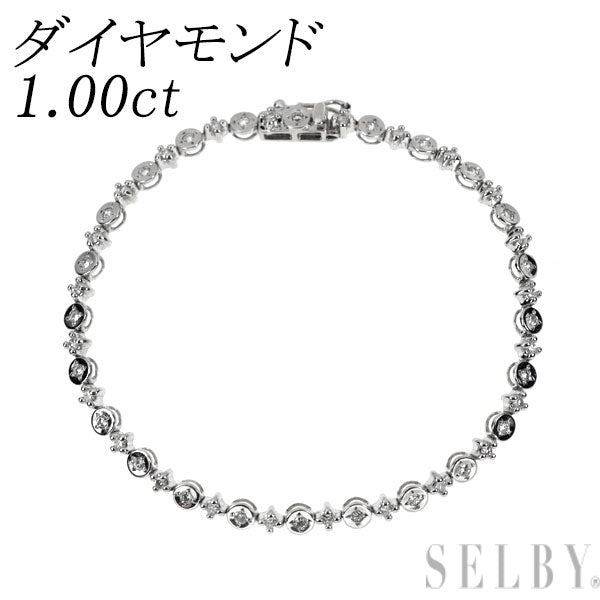K18WG ダイヤモンド テニスレスレット 1.00ct — セルビーオンラインストア