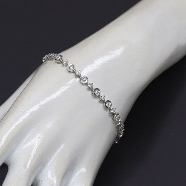 DTC K18WG ダイヤモンド ブレスレット 2.60ct LINE テニス