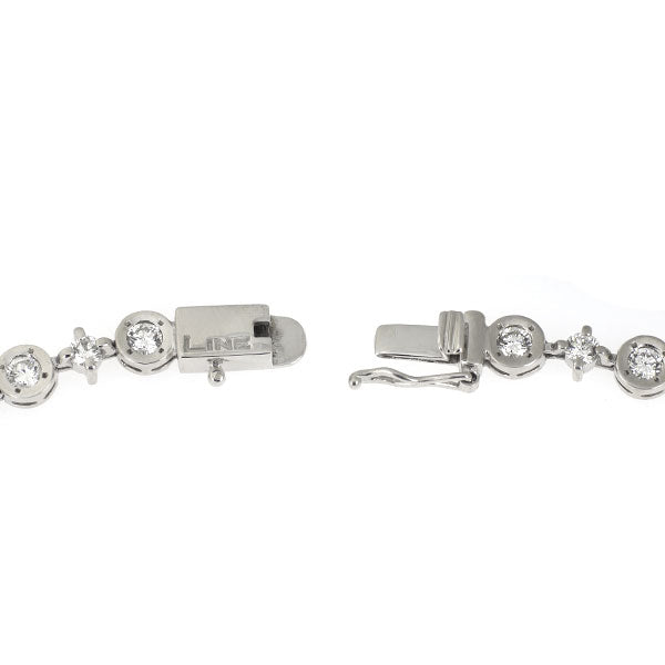 DTC K18WG ダイヤモンド ブレスレット 2.60ct LINE テニス