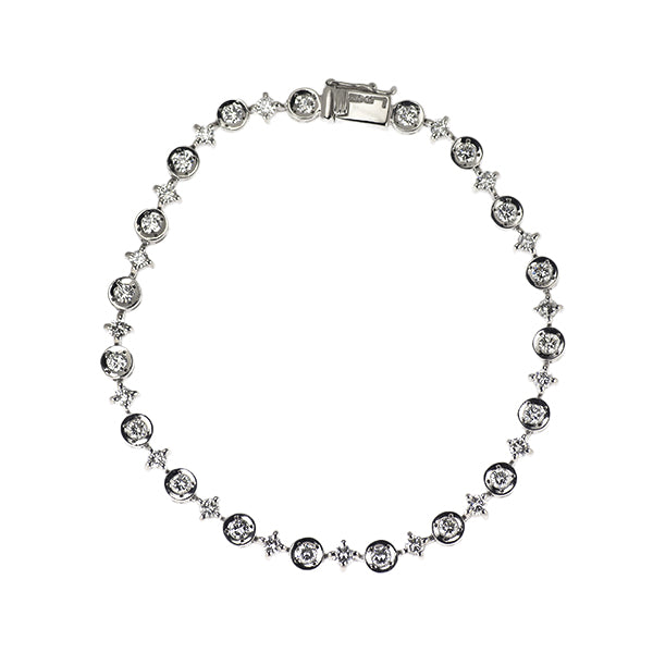DTC K18WG ダイヤモンド ブレスレット 2.60ct LINE テニス