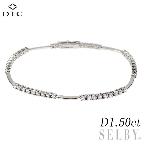 DTC K18WG ダイヤモンド ブレスレット 1.50ct LINE