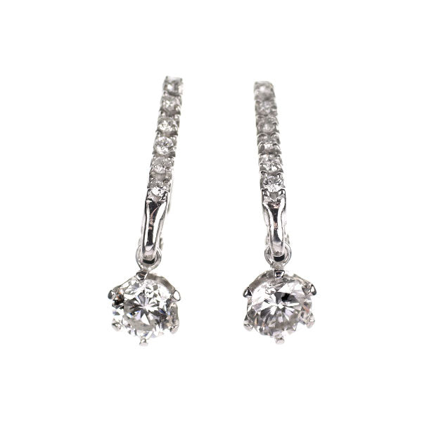 K18WG ダイヤモンド ピアス 0.758ct D0.12ct