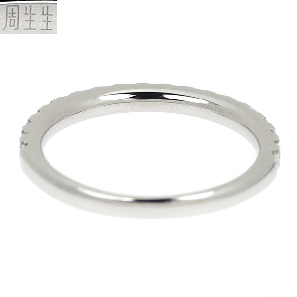 周生生 K18WG ダイヤモンド リング 0.38ct ハーフエタニティ