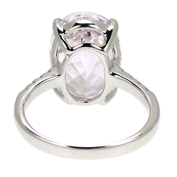K18WG クンツァイト ダイヤモンド リング 7.18ct D0.11ct