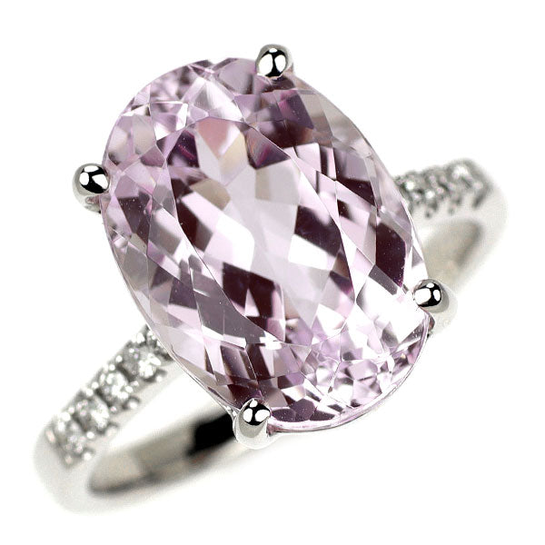 K18WG クンツァイト ダイヤモンド リング 7.18ct D0.11ct