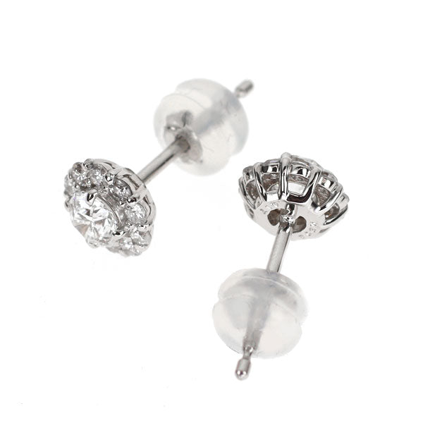 Pt900 さくらカット ダイヤモンド ピアス 0.413ct D/E VVS2 D0.34ct