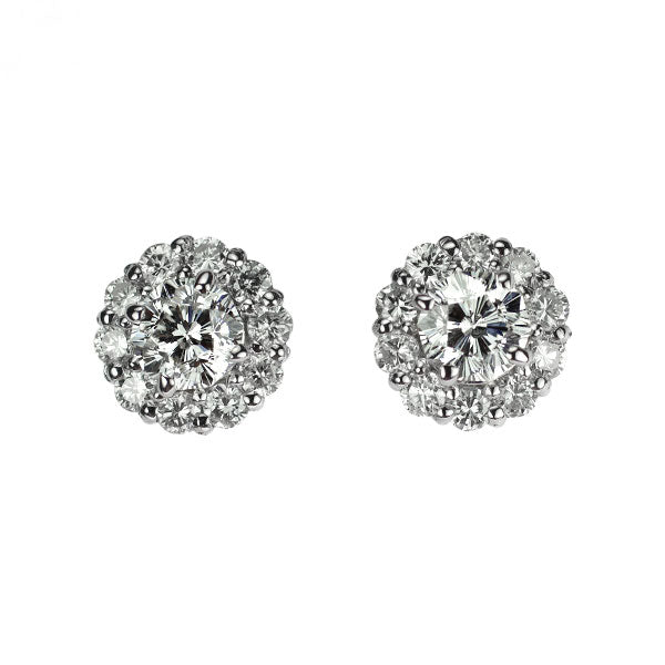 Pt900 さくらカット ダイヤモンド ピアス 0.413ct D/E VVS2 D0.34ct