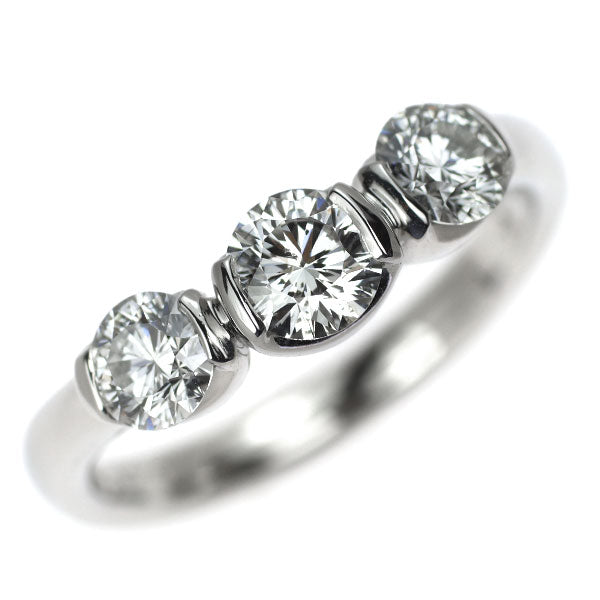 トリロジー Pt900 多面カット ダイヤモンド リング 1.05ct