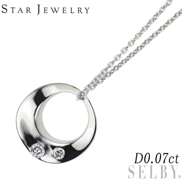 スタージュエリー K18WG ダイヤモンド ペンダントネックレス 0.07ct
