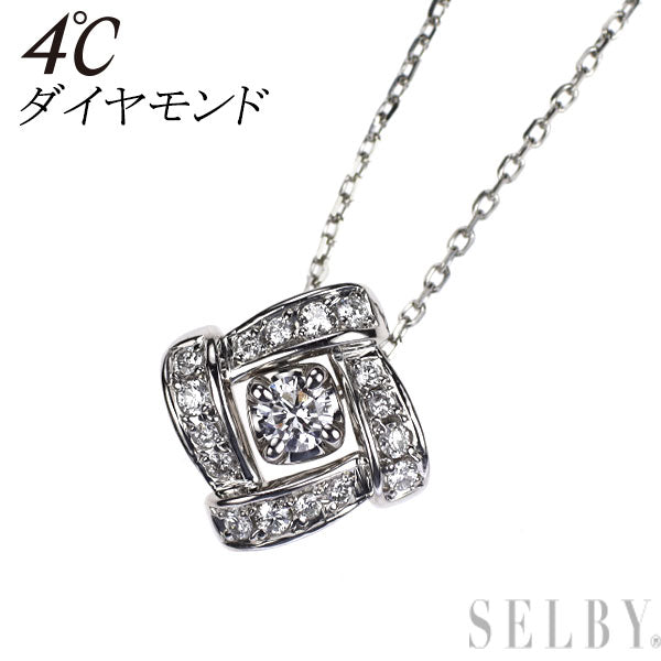 4℃ Pt950/ Pt850 ダイヤモンド ペンダントネックレス