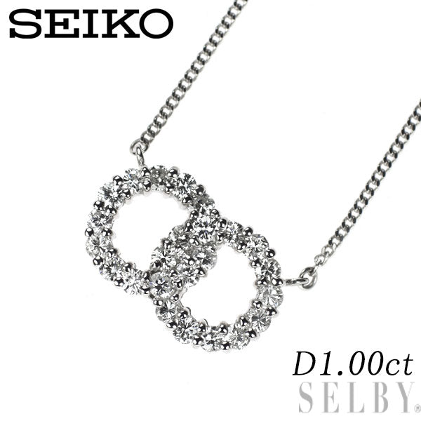 セイコー Pt900/ Pt850 ダイヤモンド ペンダントネックレス 1.00ct