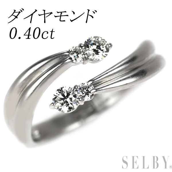 K18WG ダイヤモンド リング 0.40ct 可動式
