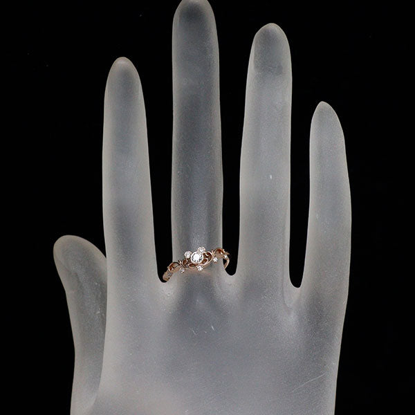 ケイウノ/ディズニー K18PG ダイヤモンド リング 0.178ct ミッキーマウス ハッピーティアラ