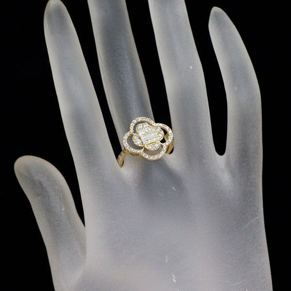 K18YG ダイヤモンド リング 1.00ct フラワー ミステリーセッティング