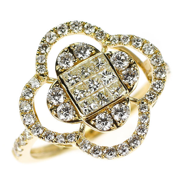 K18YG ダイヤモンド リング 1.00ct フラワー ミステリーセッティング