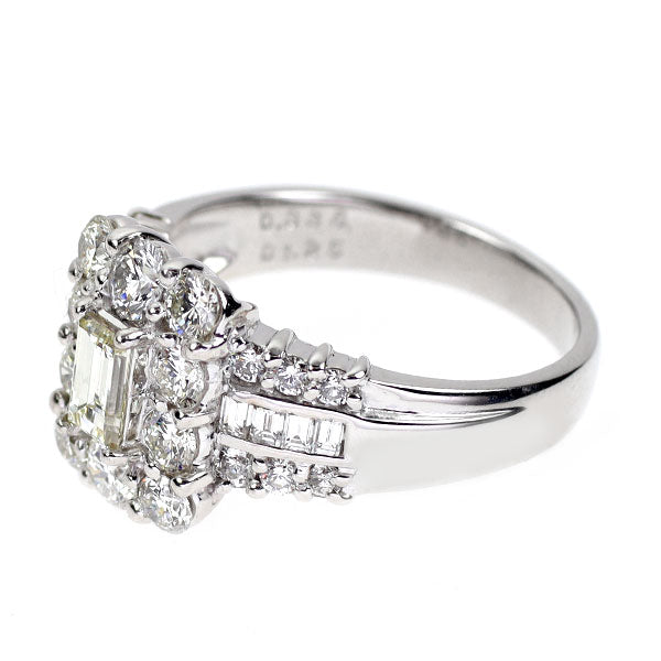 K18WG バケットカット ダイヤモンド リング 0.338ct D1.25ct
