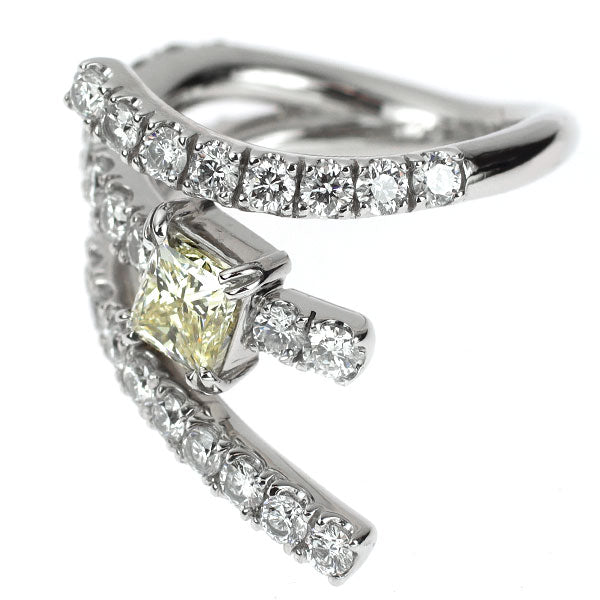 華宝流 Pt900 プリンセスカット ダイヤモンド リング 1.008ct D1.81ct