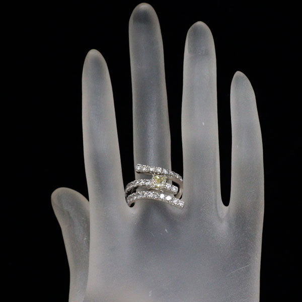 華宝流 Pt900 プリンセスカット ダイヤモンド リング 1.008ct D1.81ct