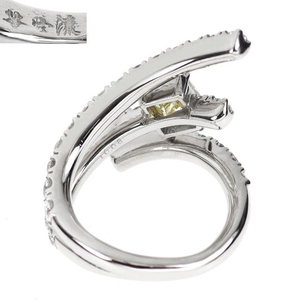 華宝流 Pt900 プリンセスカット ダイヤモンド リング 1.008ct D1.81ct