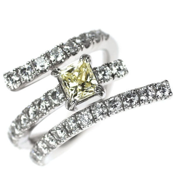 華宝流 Pt900 プリンセスカット ダイヤモンド リング 1.008ct D1.81ct
