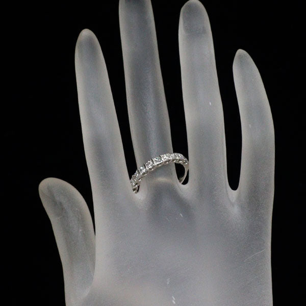 ブルーリバー Pt950 プリンセスカット ダイヤモンド リング 0.71ct D0.42ct ハーフエタニティ