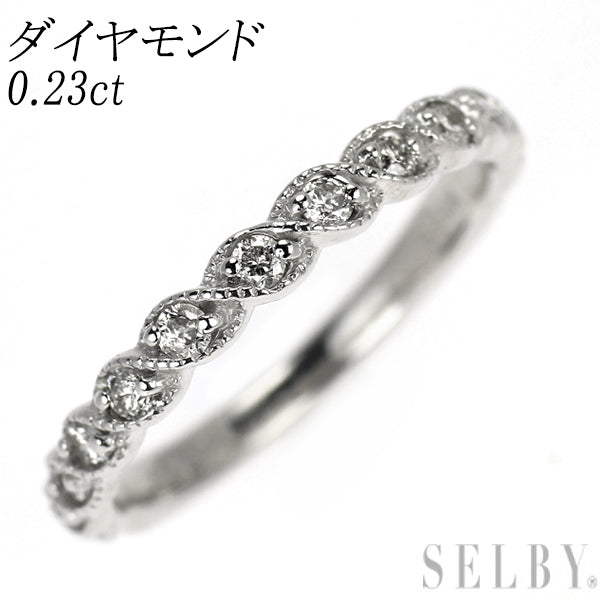K18WG ダイヤモンド リング 0.23ct ハーフエタニティ